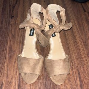 Lord & Taylor Suede Tie Block Heel Sandal